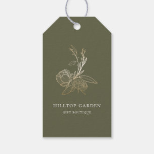 Elegant Gold Botanical Floral Price Tags