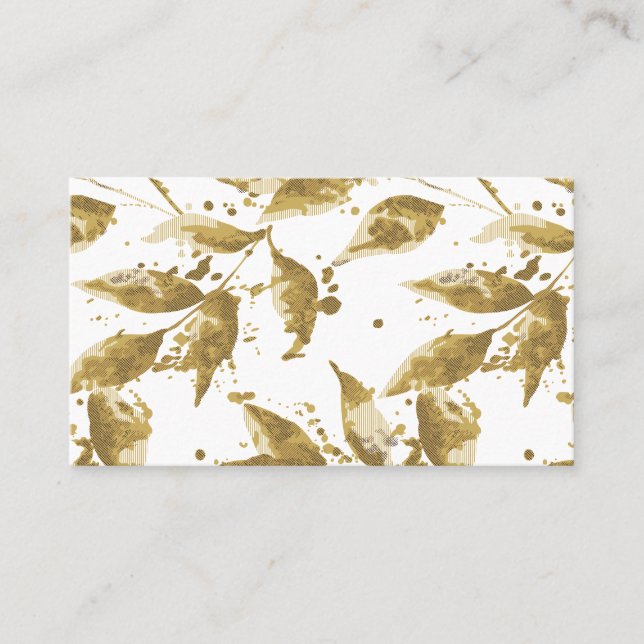 Elegant Gold Botanical Luxury Gift Calling Card (Front)