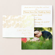 Elegant Gold Botanical Photo Save the Date