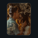 Elegant Gold Botanical Photo Save the Date Magnet<br><div class="desc">Elegant Gold Botanical Photo Save the Date</div>