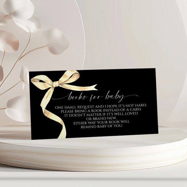 Elegant Gold Bow Book for Baby Enclosure Card (Creator Uploaded)
