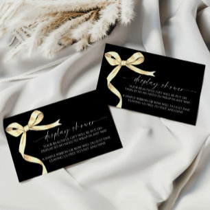 Elegant Gold Bow Display Baby Shower Enclosure Card