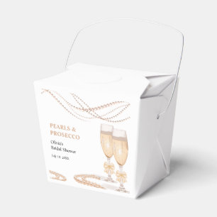 Elegant Gold Bow Pearls and Prosecco Bridal Shower Favour Box