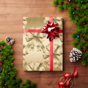 Elegant Gold Bows Glam Christmas Wrapping Paper