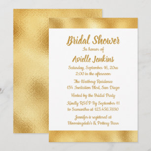 Elegant Gold Bridal Shower Vintage Glam Wedding Invitation