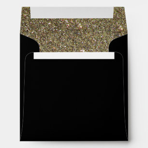 Elegant Gold Bronze Glitter Lined Glam Envelope