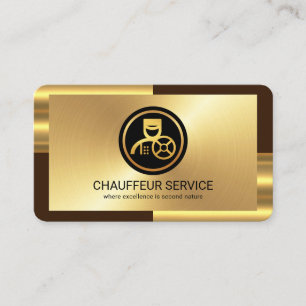 Elegant Gold Bronze Layers Chauffeur Business Card