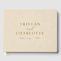 Elegant Gold BronzeTypography Champagne Faux Linen