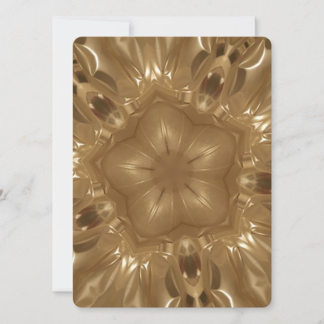 Elegant Gold Brown Christmas Kaleidoscope Star Holiday Card (Front)