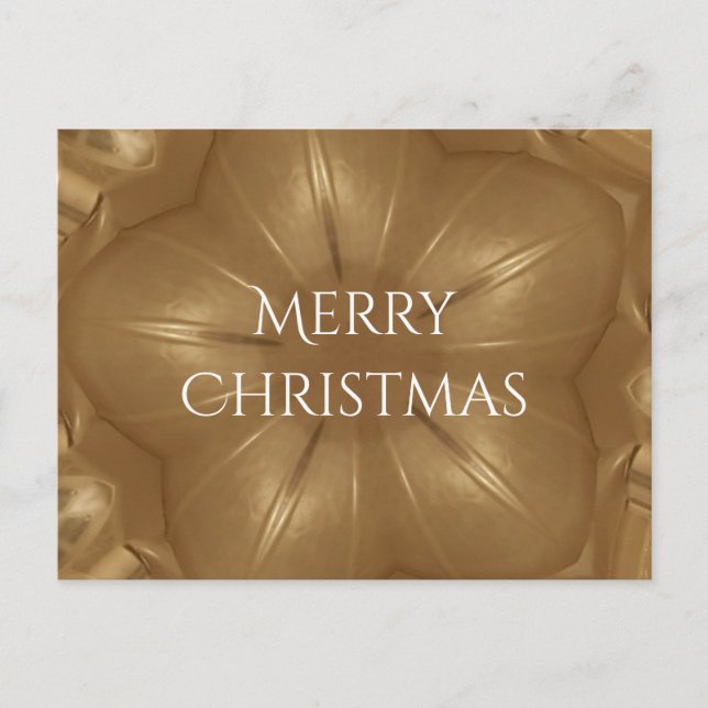 Elegant Gold Brown Christmas Kaleidoscope Star Holiday Postcard (Front)