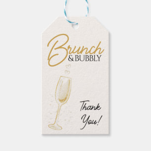 Elegant Gold Brunch & Bubbly Bridal Shower Gift Tags