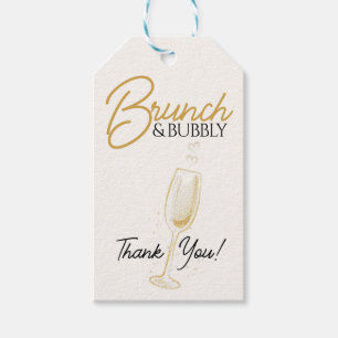 Elegant Gold Brunch & Bubbly Bridal Shower  Gift Tags