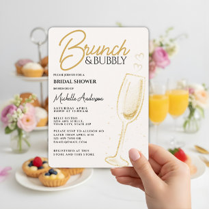 Elegant Gold Brunch & Bubbly Bridal Shower  Invitation