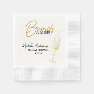 Elegant Gold Brunch & Bubbly Bridal Shower  Napkin