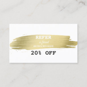 Elegant Gold Brush Stroke Makeup Artist Referral