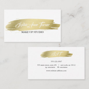 Elegant Gold Brush Stroke Professional Business Card