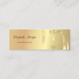 Elegant,Gold Brush Stroke Tree Women Silhouette Mini Business Card