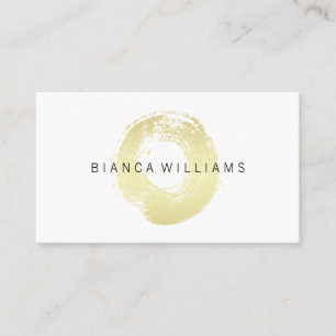 Elegant Gold Brushed Circle Business Card