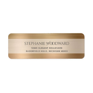 Elegant Gold Brushed Metallic Return Address