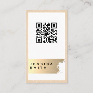 Elegant Gold Brushed   QR Label Business Card