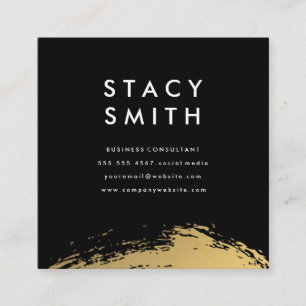Elegant Gold Brushed, Stylish Square Business Card