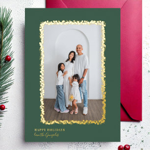 Elegant Gold Bubbles Frame Christmas Photo