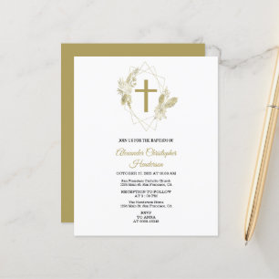 Elegant Gold/BUDGET/Baptism Invitation.