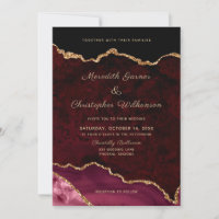 Elegant Gold Burgundy Agate Wedding