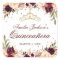 Elegant Gold Burgundy Floral Quinceanera Sticker