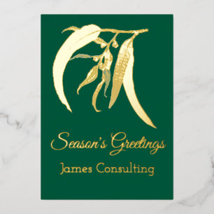 Elegant Gold Business Botanical Christmas