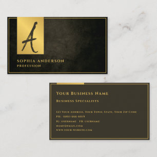  Elegant Gold Business Professional Texture Dark B Business Card