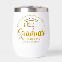 Elegant Gold Business School Graduation MBA