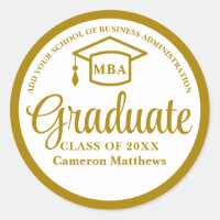 Elegant Gold Business School Graduation MBA