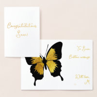 ELEGANT GOLD BUTTERFLY GOLDEN CONGRATULATIONS