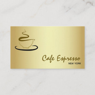 Elegant Gold Cafe Business Card