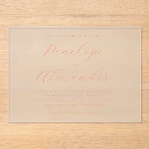 Elegant Gold Calligraphy Acrylic Invitations