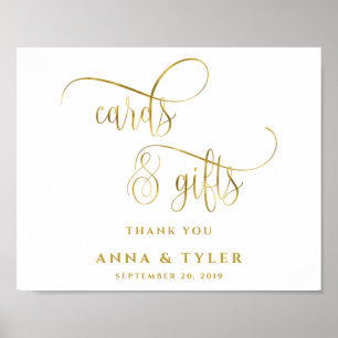 Elegant Gold Calligraphy Cards and Gifts Poster