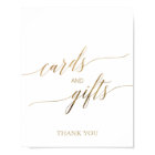 Elegant Gold Calligraphy Cards and Gifts Sign