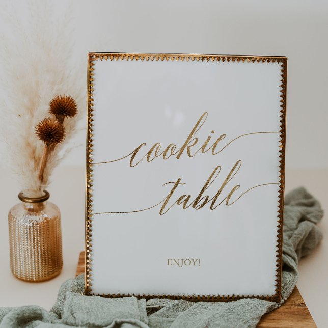 Elegant Gold Calligraphy Cookie Table Sign (Creator Uploaded)