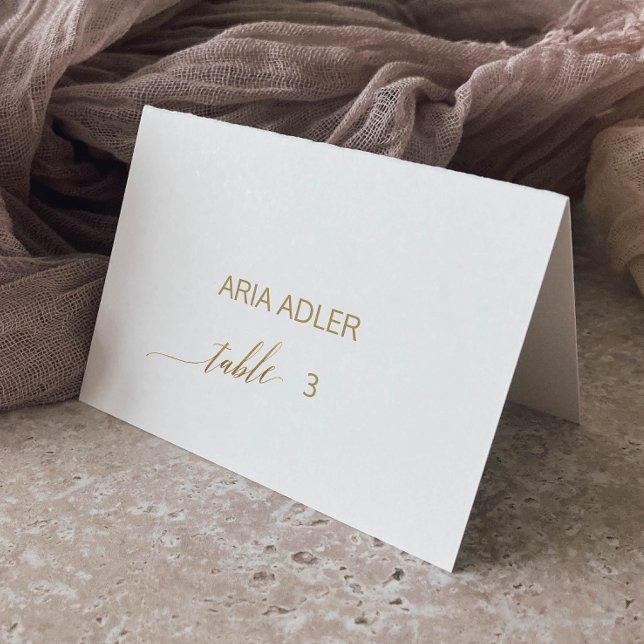Elegant Gold Calligraphy Escort Place Cards (Creator Uploaded)