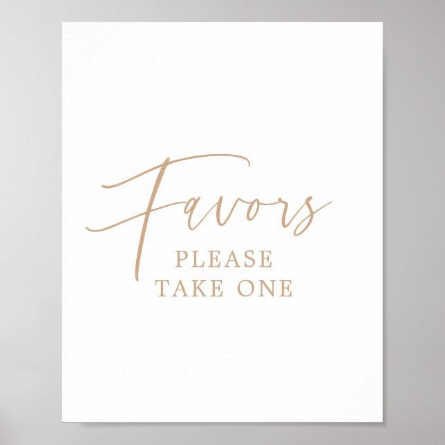 Elegant Gold Calligraphy Favours Sign (Front)