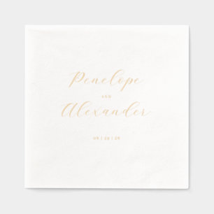 Elegant Gold Calligraphy Foil Napkins
