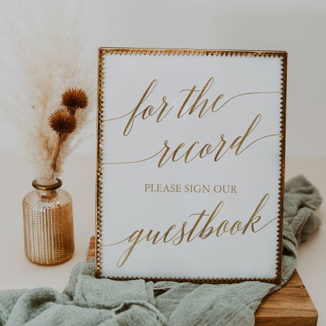 Elegant Gold Calligraphy For The Record Sign (Creator Uploaded)