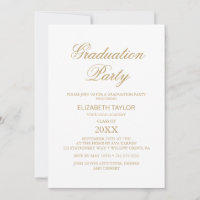 Elegant Gold Calligraphy Graduation Party 