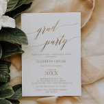 Elegant Gold Calligraphy Graduation Party Invitation<br><div class="desc">This elegant gold calligraphy graduation party invitation is perfect for a simple grad party. The neutral design features a minimalist card decorated with romantic and whimsical faux gold foil typography. Please Note: This design does not feature real gold foil. It is a high quality graphic made to look like gold...</div>