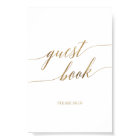 Elegant Gold Calligraphy Guest Book Sign