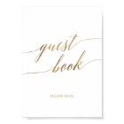 Elegant Gold Calligraphy Guest Book Sign