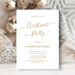 Elegant Gold Calligraphy Holiday Christmas Party Invitation<br><div class="desc">Modern Gold Calligraphy Minimalist Christmas Party Invitations is perfect for a simple Christmas event. Features an elegant „Christmas Party” text in a beautiful hand lettered swirly swash-tail font type in gold on white colour background. Easy to personalise with your name and party details.</div>