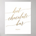 Elegant Gold Calligraphy Hot Chocolate Bar Sign<br><div class="desc">This elegant gold calligraphy hot chocolate bar sign is perfect for a simple wedding. The neutral design features a minimalist poster decorated with romantic and whimsical faux gold foil typography. Please Note: This design does not feature real gold foil. It is a high quality graphic made to look like gold...</div>