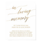 Elegant Gold Calligraphy In Loving Memory Sign